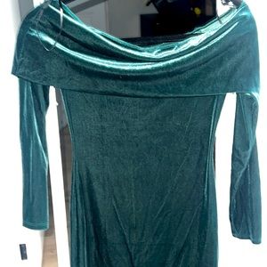 Green velvet dress